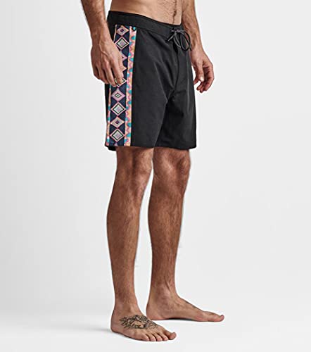 Roark Kilim Stripe 17 Inch Boardshort Black 343