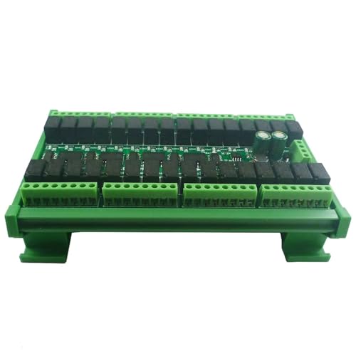 Mini Size 32CH RS485 Relay Modbus Rtu PLC IO Expansion Module 2A Low Power Intermediate Relay Output Board DIN Rail DC 12V 24V(DC 24V with DIN Box)
