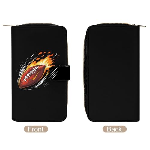 Rocket Football Fashion Women's Wallet RFID Blocking Bifold Clutch Purse Compact Card Holder 19.7x11x3.5cm3