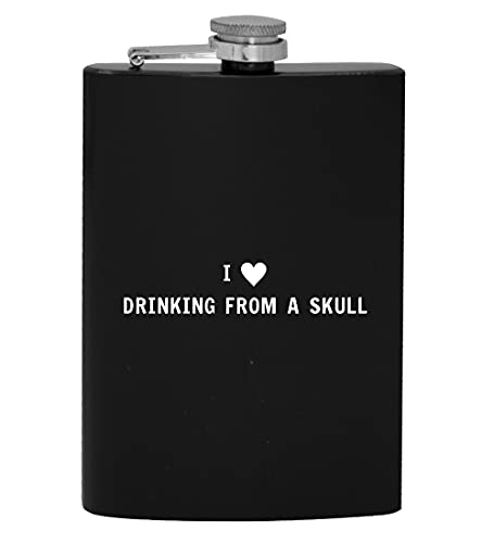 I Heart Love Drinking From A Skull - 8Oz Hip Drinking Alcohol Flask #TOP27