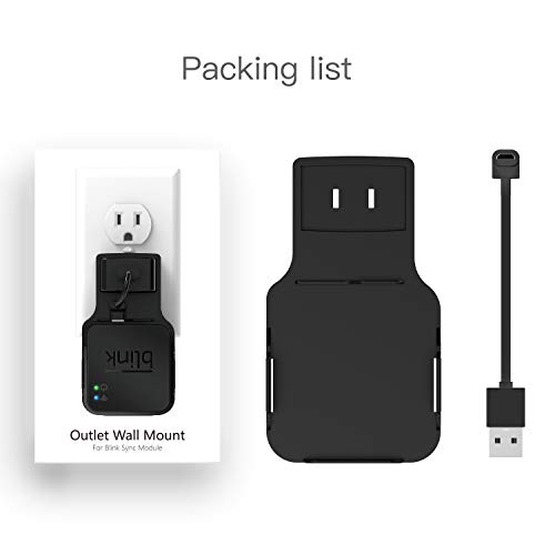 DG-Direct Outlet Wall Mount for Blink Sync Module, Hanger Bracket Holder for Blink XT Outdoor and Indoor Security Camera Black or White WiFi Hub, No Messy Wires or Screws (Black)