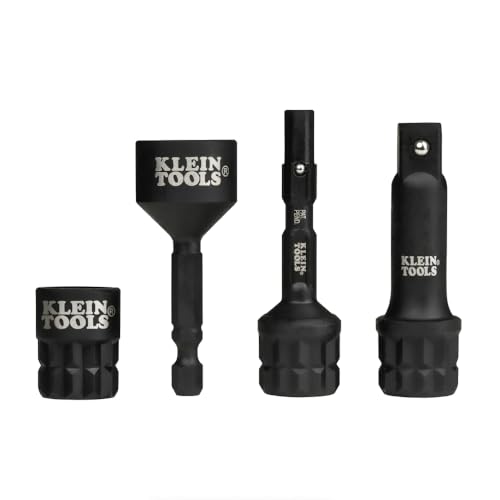 Image of Klein Tools 65KADPM KNECT (M) Impact Socket Adapter Set, 4 Adapters for 3 /8-Inch Drive Tools, Flip Sockets and Impact Drivers, Compatible with KNECT (S) and (M) Systems