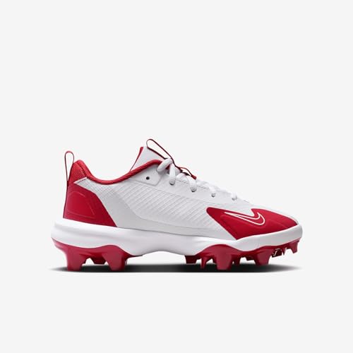 Nike Force Trout 9 Pro MCS Big Kids' Baseball Cleats (FZ0916-101, White/Pure Platinum/Team Red/) Size 113