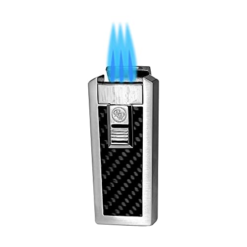 Encendedor Rocky Patel CFO Triple Antorcha Plata y Negro miniatura 1