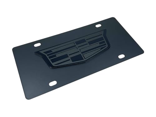 Eurosport Daytona- Cadillac Blackout Logo Compatible with 2014- Current - Carbon Steel License Plate