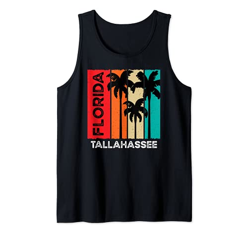 Vintage Retro Tallahassee FL Tourist Native Florida Tank Top, Black