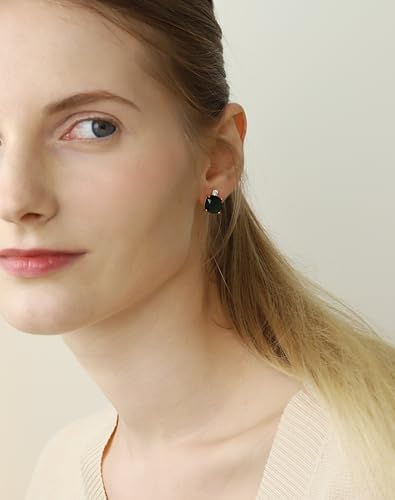 Cushion-Cut Crystal Stud Earrings – 925 Silver Post, Gold-Plated, 9 Colors4