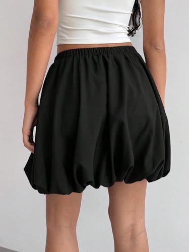 Women's Y2K Bubble Skirt Elastic High Waisted A Line Ruffle Mini Skirts2