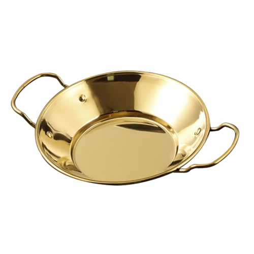 COLLBATH Olla Seca de Acero Inoxidable Multiusos para Cocina y Fideos Ligera y Portátil con Mango Antideslizante para Regalo de Cumpleaños y Cocinas de Inducción