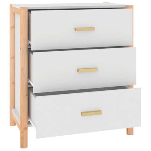 Credenza Buffet Cassettiera Mobile Contenitore Organizer Cucina Soggiorno Soggiorno 62 X 38 X 70 Cm Derivati Del Legno Bianco 02_0030377 - 4