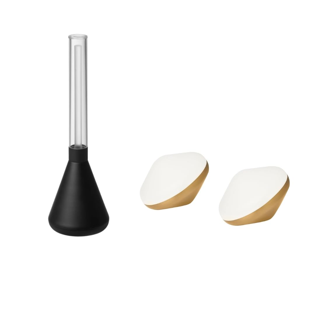 Ikea BJÖRKSPIREA LED Decoration Lighting, Black Tube-Shaped, and LED Decoration Lighting, Brass-Colour Diamond-Shaped, 2 Pack-image-42
