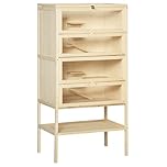 PawHut Hamster Cage Wooden Mouse Rodent Small Pet Animals 4 Laryers Tall Bottom Storage Shelf Easy Clean