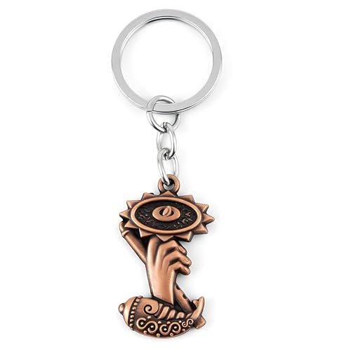 Image of M Men Style Metal Hand Symbol Keychain for Car & Bike Keys | Decorative Round Emblem Key Ring | Durable Metal Key Holder for Men & Women