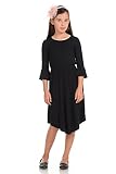 Pastel by Vivienne Honey Vanilla Girls' Fit and Flare Midi Dress with Bell Sleeve Medium 7-8 Years B