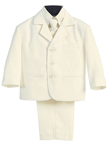 5 Piece Ivory Suit with Shirt, Vest, and Tie - Size L (12 Month)