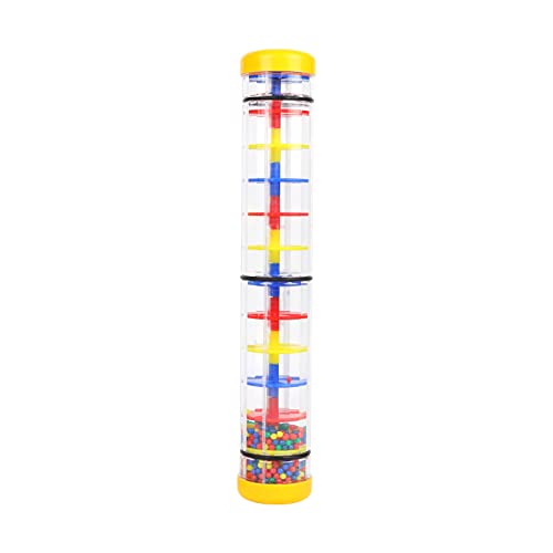 Image of Rainmaker 12 inch Rain Stick for Babies Rattle Tube Rain Stick Shaker Music Sensory Auditory Instrument Toy for Baby Child Girl (12 inch Yellow)