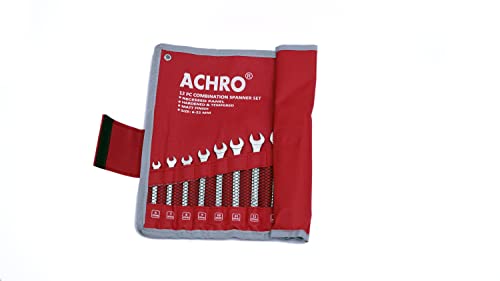 Image of ACHRO Stainless Steel Tool Kit with Allen Key Set and Combination Spanner Set (Multicolour) - Set of 21 Pieces