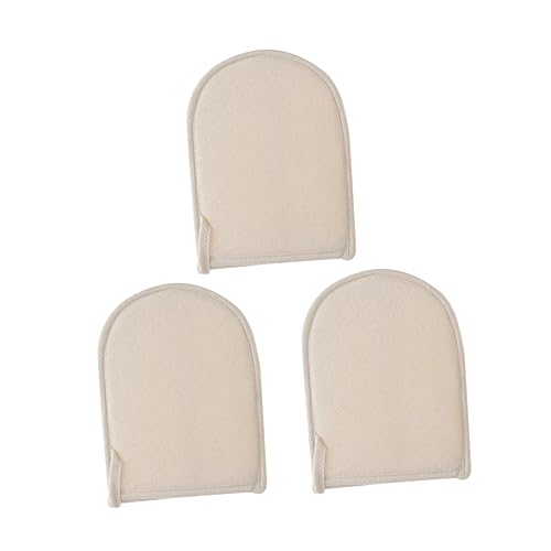 SHERCHPRY 3 Pcs Fingerless Loofah Gloves for Exfoliating Deep Cleansing Body Scrubber for Shower Gentle Massage Skin Smoothing for Bathing and