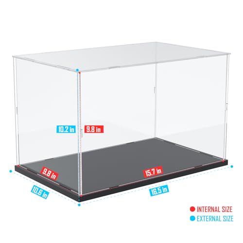 Image of Choowin Acrylic Display Case for Lego Tranquil Garden 10315 10298 10308 10317 for Lego Display Thickened Clear Acrylic Display Cases for Collectibles Assemble Dustproof Display Box(Black Base)
