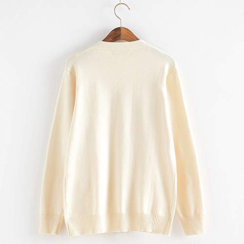 Image of jinghuiyue Women's Cardigan School Uniform Sweater V Neck Button Down Knit Cardigans Coat with Pockets