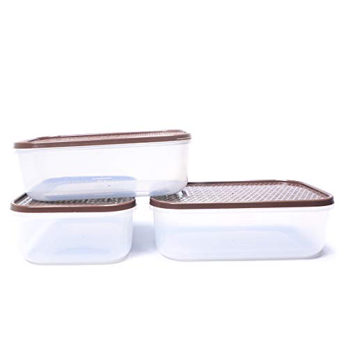 Mahaware Modular Jolly Polka Plastic Container Set, 1200ml,Set of 3 Pieces, Brown (B07Y3H3HTS) Amazon Price History, Amazon Price Tracker