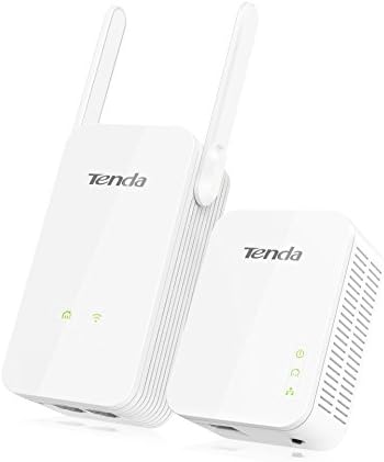 Tenda PH5 AV1000 Wi-Fi Powerline Adapter Kit with Gigabit Ports, Wi-Fi Powerline Booster, Broadband/WiFi Extender, Plug and Play, Up to 300m range, for HD/3D/4K Video Streaming and Gaming, UK Plug