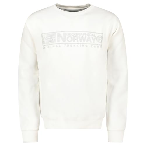 Sweat à capuche Geographical Norway homme GANTOINE blanc manches longues