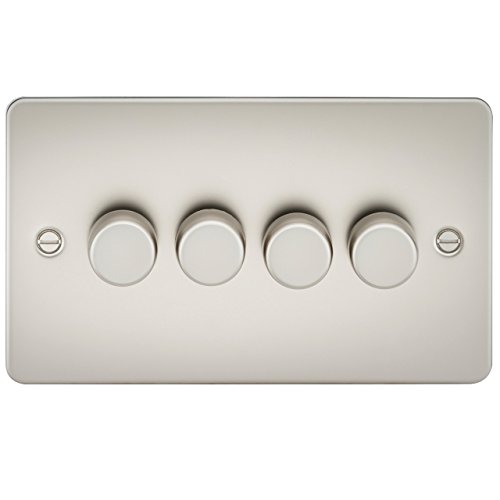 Knightsbridge FP2164PL FP2164 FPAV2164PL Flat Plate 4G 2 Way Dimmer 60-400W-Pearl, 230 V, Pearl