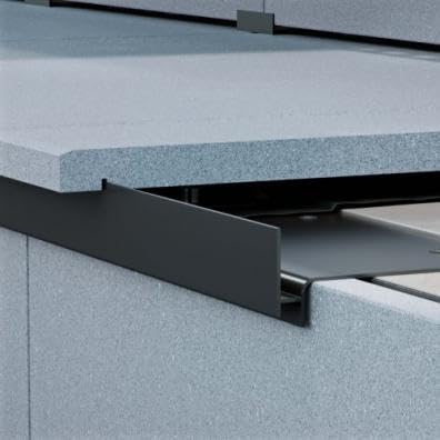 Renoplast® SW Perfil de Escalón de Aluminio para Suelos Ventilados | 200cm Grafito | Perfil de borde de escalón | Perfil de ángulo de escalera | Perfil de ángulo combinado de baldosas