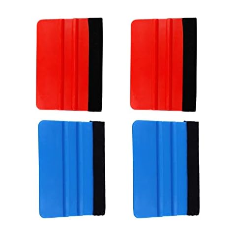4 Pcs Wallpaper Scraper Plastic Wrap Squeegee Hand Filler Scraper for Wrap Self Adhesive Paper Furniture Stickers Wallpaper Paste Cover
