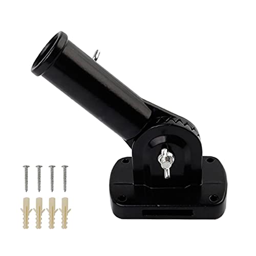 MYLERCT Aluminium Fahnenmasthalter, Verstellbar und 180° Drehbar, Schwarz, 26,8mm Durchmesser, Für Fahnenmastbefestigung