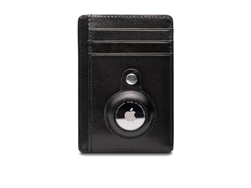 Bosca Old Leather-Airtag Seven-Pocket ID Card Case, Black, One Size