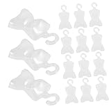DIKACA 100 Stück Puppenkleidung Rack Kleidungsstück Haken Puppenhaus-Miniatur-Kleiderbügel kleiden Zubehör Tuch Miniaturkleiderform Schaufensterpuppenkörper für Plastik Transparent