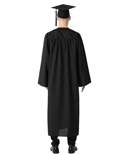 GraduationMall Matte Graduation Gown Cap Tassel Set 2026 for High School and Bachelor