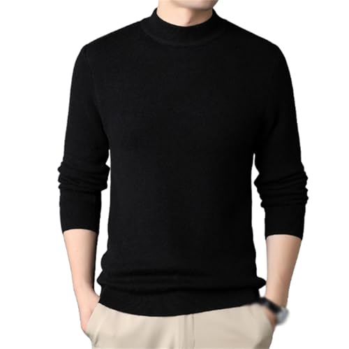Men's Solid Color Half Turtleneck Sweater, Slim Fit Pullover Sweater Long Sleeve Casual Knit Pullover