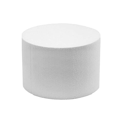 Image of OMKRAFT Round Cake Dummy 6 x 6 Inch | High Density Foam Cake Base for Cake Decoration, Practice & Display | Reusable Dummy Cake for Bakers | Pack of 1