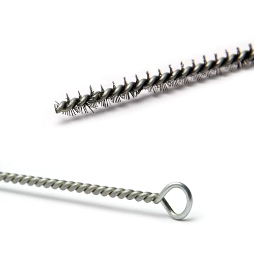 Image of Utoolmart Steel Wire Tube Brush, Stainless Steel Spiral Power Bottle Cleaning Brush Long-Handle Bristle Pipe Cleaning Tool, 0.3-inch Diameter 12-inch Length,10pcs