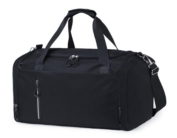 OSDUE Sports Duffle Bag, Gym Duffle Bag for Women Men,38L Waterproof Travel Sports Duffel with Shoulder Strap Holdall Holdall Overnight Weekend Bags for Gym Travel Swimming, Black-B