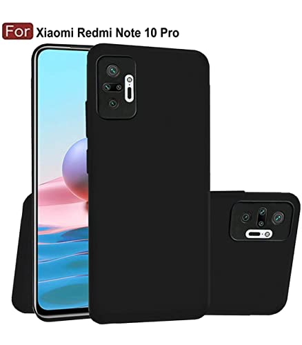 Image of Mobile Back Cover Case for Redmi Note 10 Pro (Silicone Case|CameraProtection|Black SC1510)