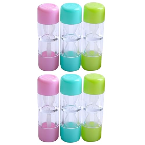 6 pcs étuis à lentilles de Contact, Récipient pour Lentilles de Contact Rigides, étui à lentilles de Contact Portable, Étui Hermétique Compact de Voyage, étui à lentilles de Contact de Voyage étanche