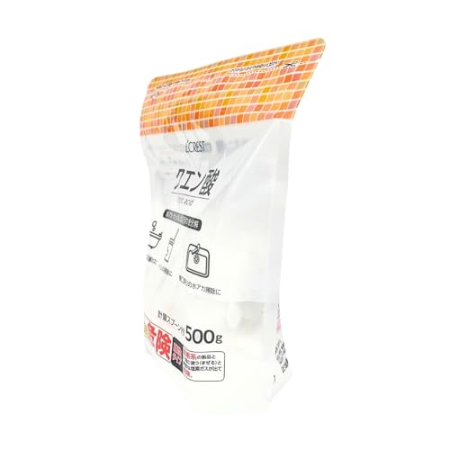 クエン酸 500g 計量スプーン付｜掃除用 粉末タイプ｜水垢 石けんカス 汚れに｜電気ポット トイレ 洗面台 排水口 (1袋)