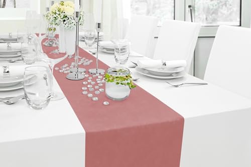 Moderno Tischläufer Tischdeko, in Alt-Rosa (30 cm x 25 m), Festliche Dekoration für Geburtstage & Hochzeiten… – Ansicht 3