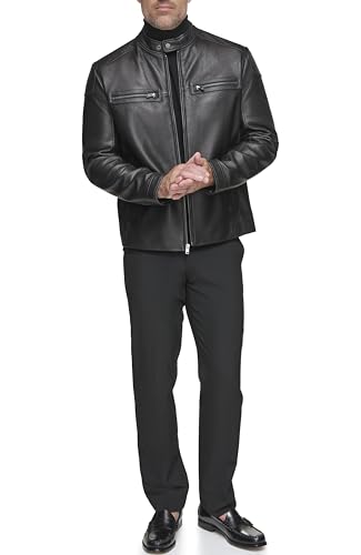ANDREW MARC Men's Leather Jacket, Black
