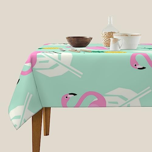 Nappe résistante aux plis flamants roses pour table propre - 6