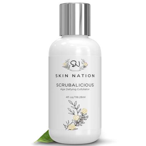 Skin Nation Scrubalicious Exfoliator, Gentle Face Scrub and Hydrating Cleanser for Oily and Sensitive Skin with Jojoba Beads and Aloe Vera, 4 oz