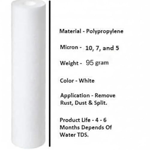 Image of CBK Genuine New Aqua 10 Inch High Density Spun Pre-Filter (5 Micron PP Spun) Water Cartridge Compatible for 10 Inch Pre-Filter Housing of All Water Purifier | 1 PIS Spun Filter