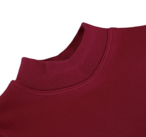 Image of Lilax Girls' Basic Long Sleeve Mock Turtleneck Cotton T-Shirt