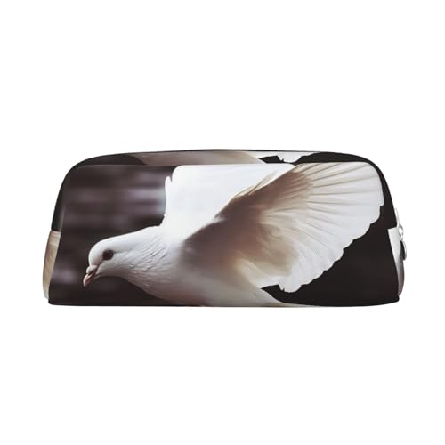 BSCKKDMN レザー 筆箱 かわいい ジッパー ペンシルポーチ ペンバッグ 多機能 旅行 メイク コスメバッグ フライング ダブ キーポーチ 女性 男性 仕事 オフィス