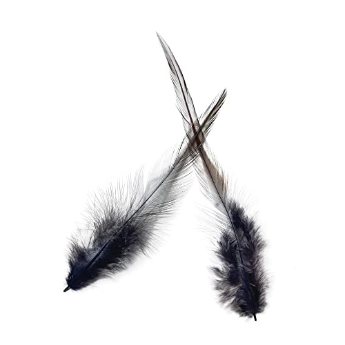 Happy Feather 100PCS Saddle Hackle Rooster Feather for Crafts, 5-7 inch Natural Pheasant Neck Feathers DIY Pendant Earrings Dream Catcher-Coffe