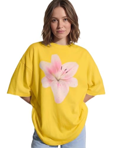 Image of Tfortees Women Cotton Oversized T-Shirt Casual Wear | Relaxed Fit, Round Neck